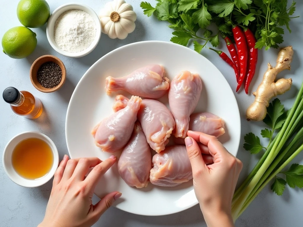 Ingredients for Vietnamese chicken wings and fish sauce glaze