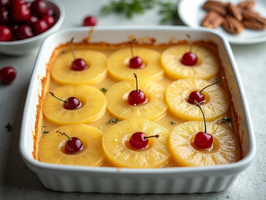 Chilled pineapple dessert ready for serving