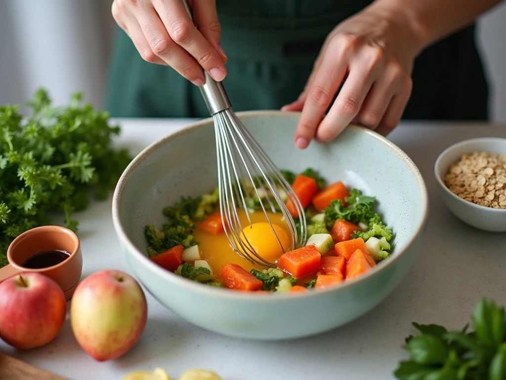 Preparing ingredients for a healthy breakfast