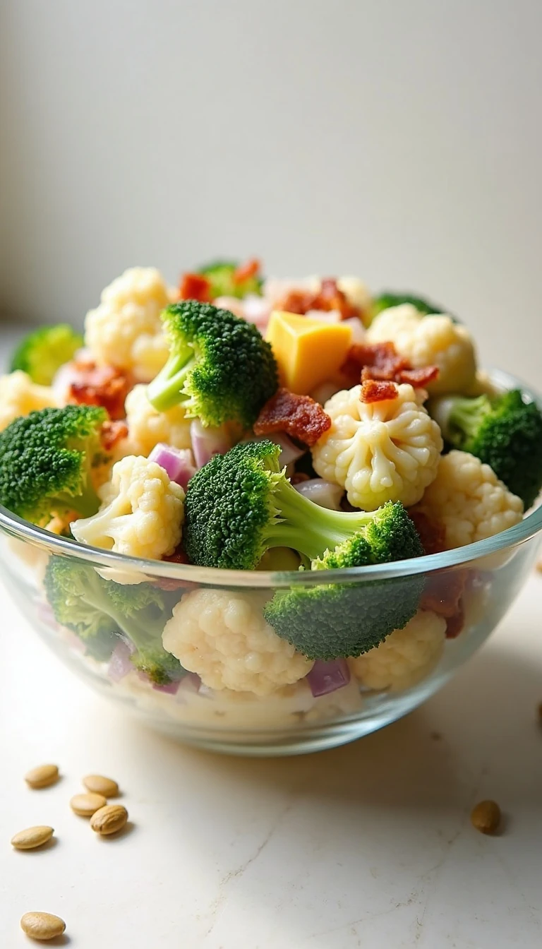 Easy Weight Watchers Broccoli Cauliflower Salad Recipe