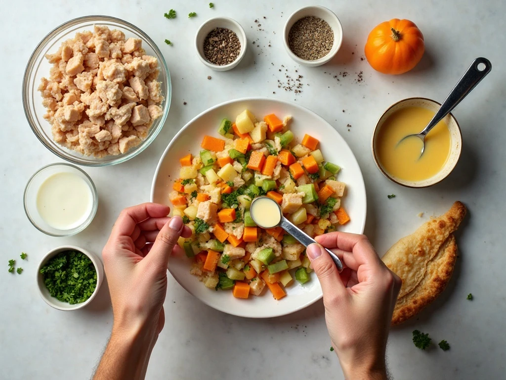 Ingredients for a lighter Weight Watchers chicken pot pie
