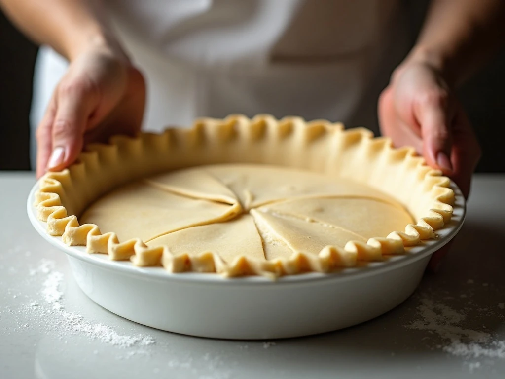 Crimping and venting the crust on a chicken pot pie