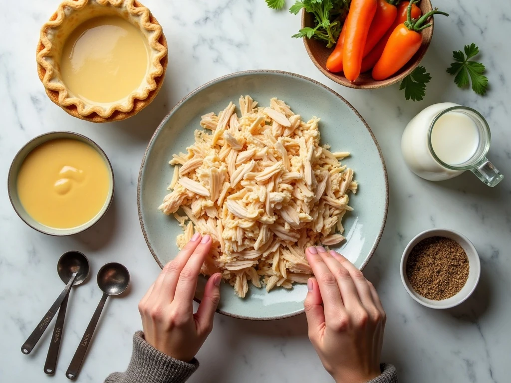Ingredients for easy Weight Watchers chicken pot pie