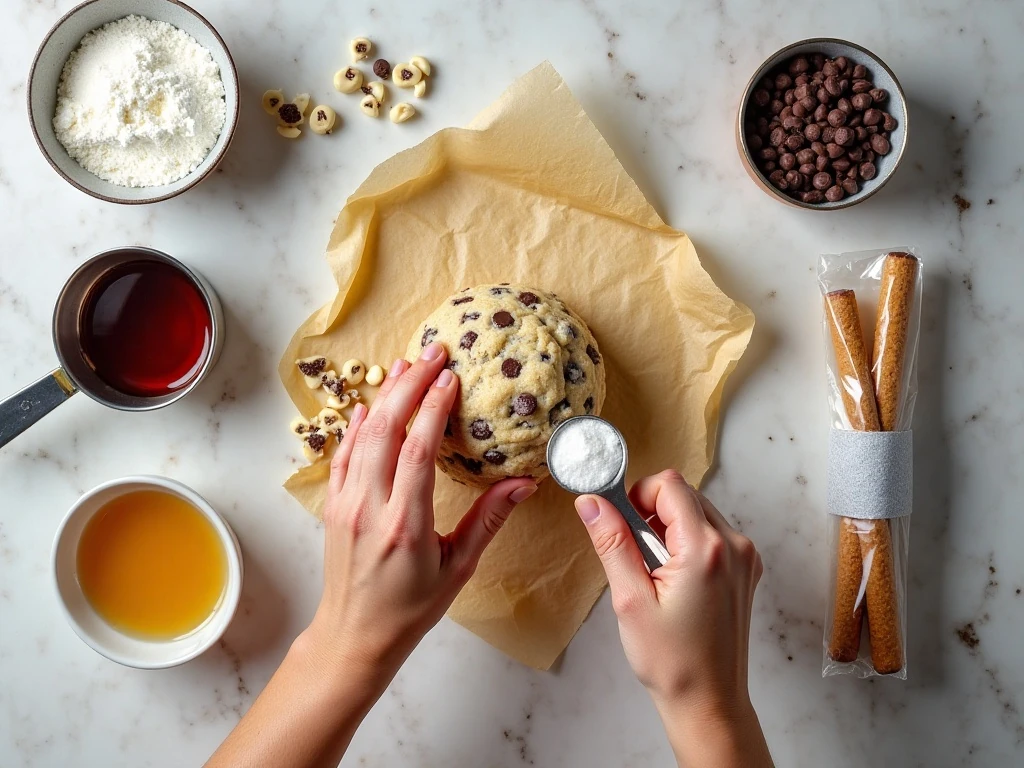 Ingredients for Weight Watchers chocolate chip cookie cannolis