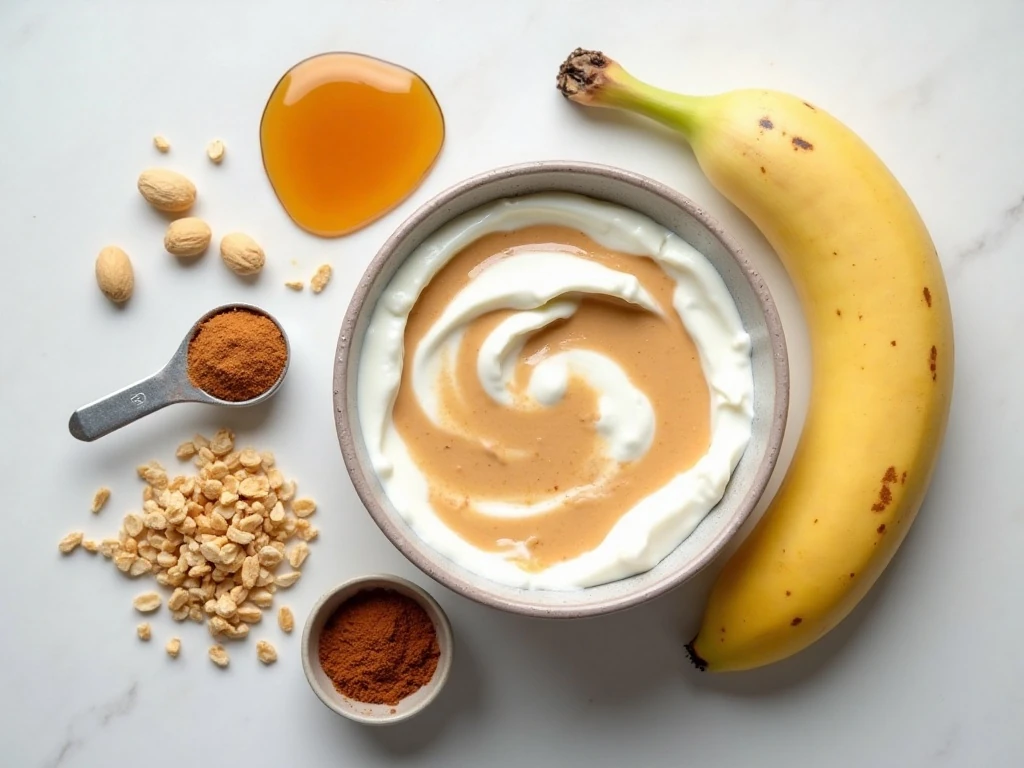 Ingredients for peanut butter banana parfaits