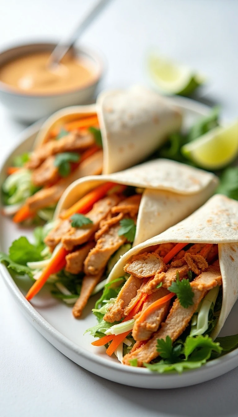 Weight Watchers Thai Chicken Wrap Recipe with Light Peanut Sauce