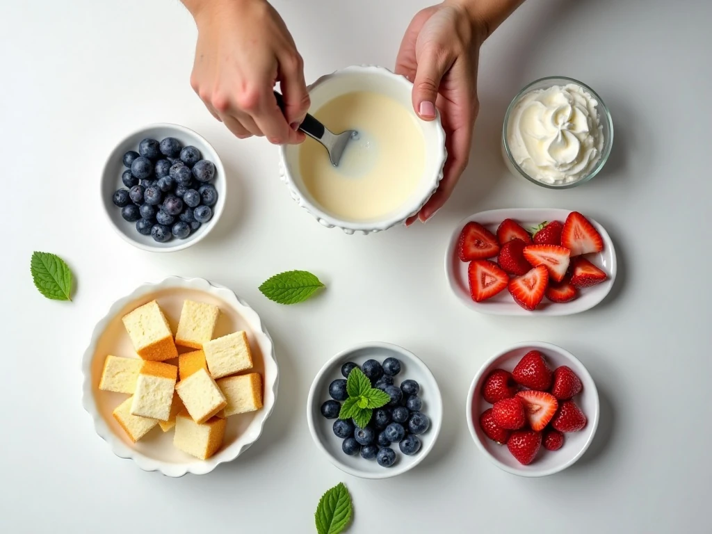 Ingredients for Weight Watchers berry trifle
