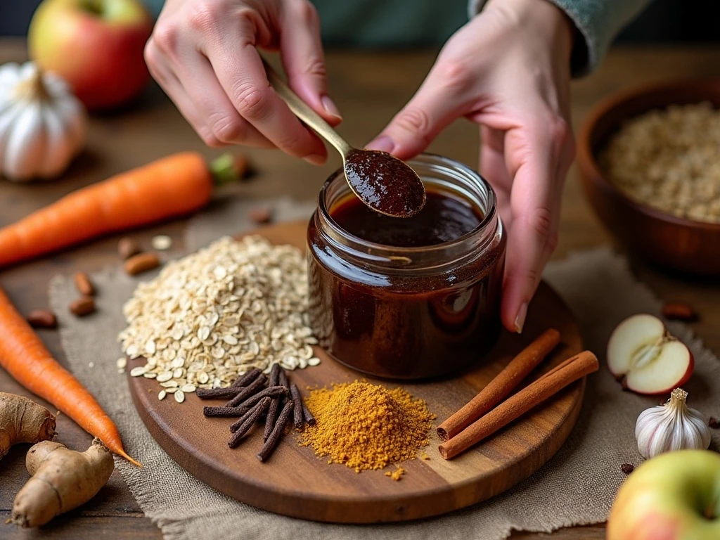 Molasses and complementary sweet and savory ingredients