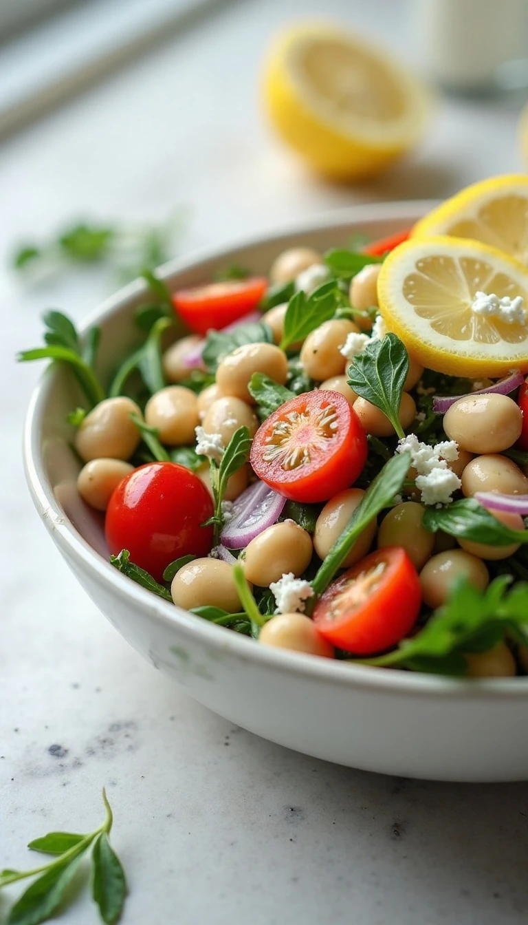 White Bean Arugula Salad with a Fresh, Zesty Twist