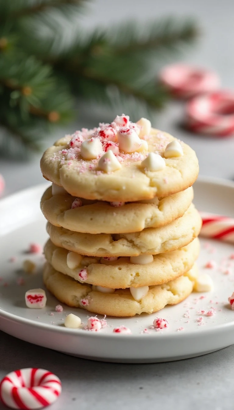White Chocolate Candy Cane Cookies Recipe for the Holidays