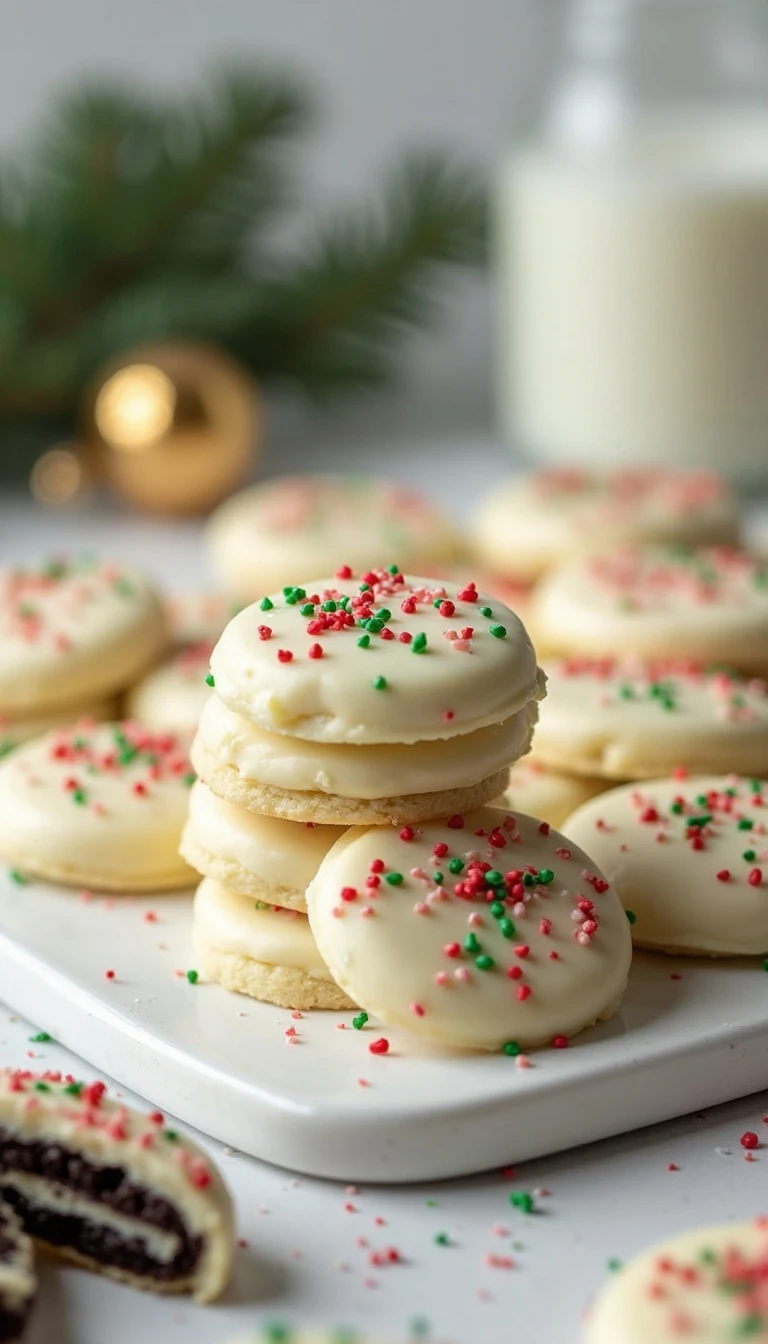 Easy Christmas White Chocolate Covered Oreos Recipe