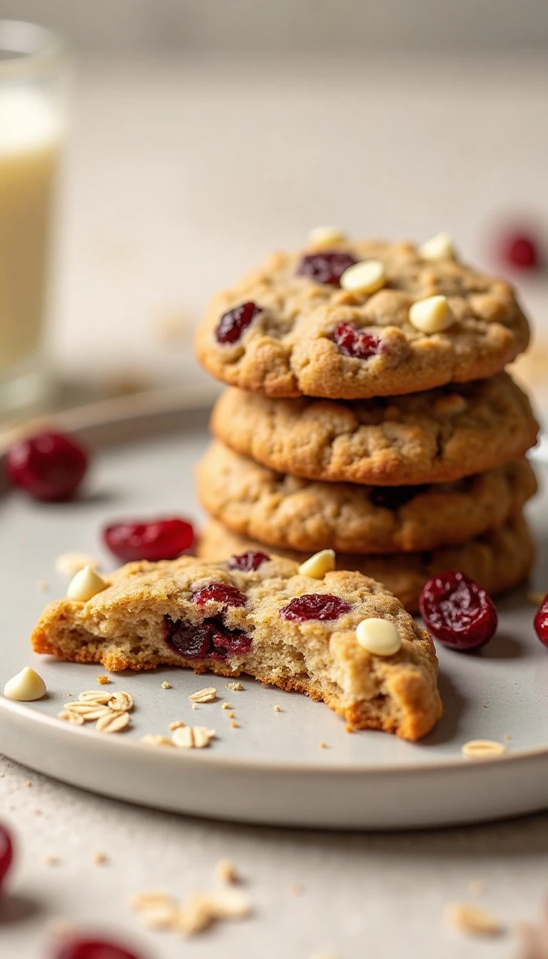 White Chocolate Cranberry Oatmeal Cookies Recipe