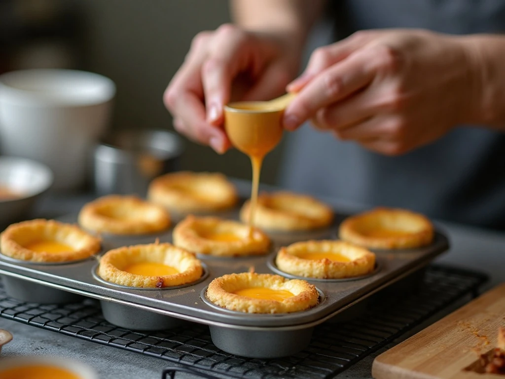 Mini cheesecakes cooling after baking