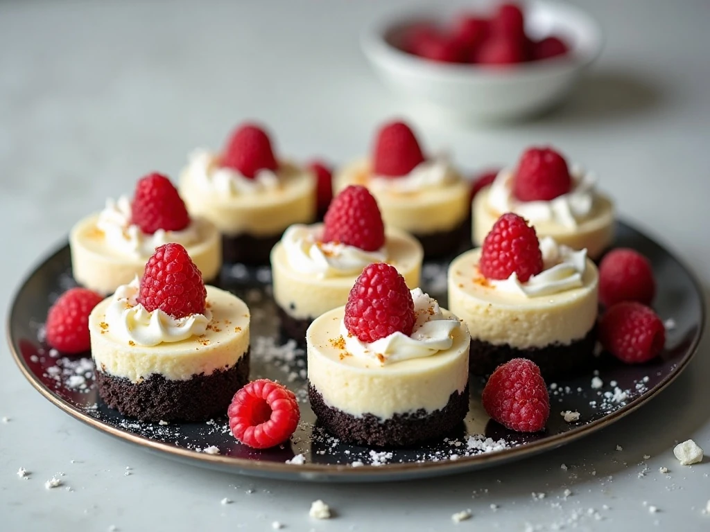 Finished creamy white chocolate mini cheesecakes