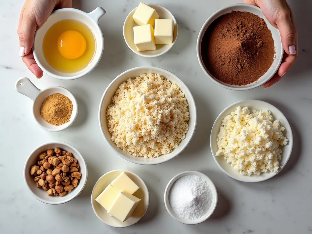 Measured ingredients for white chocolate Nanaimo bars