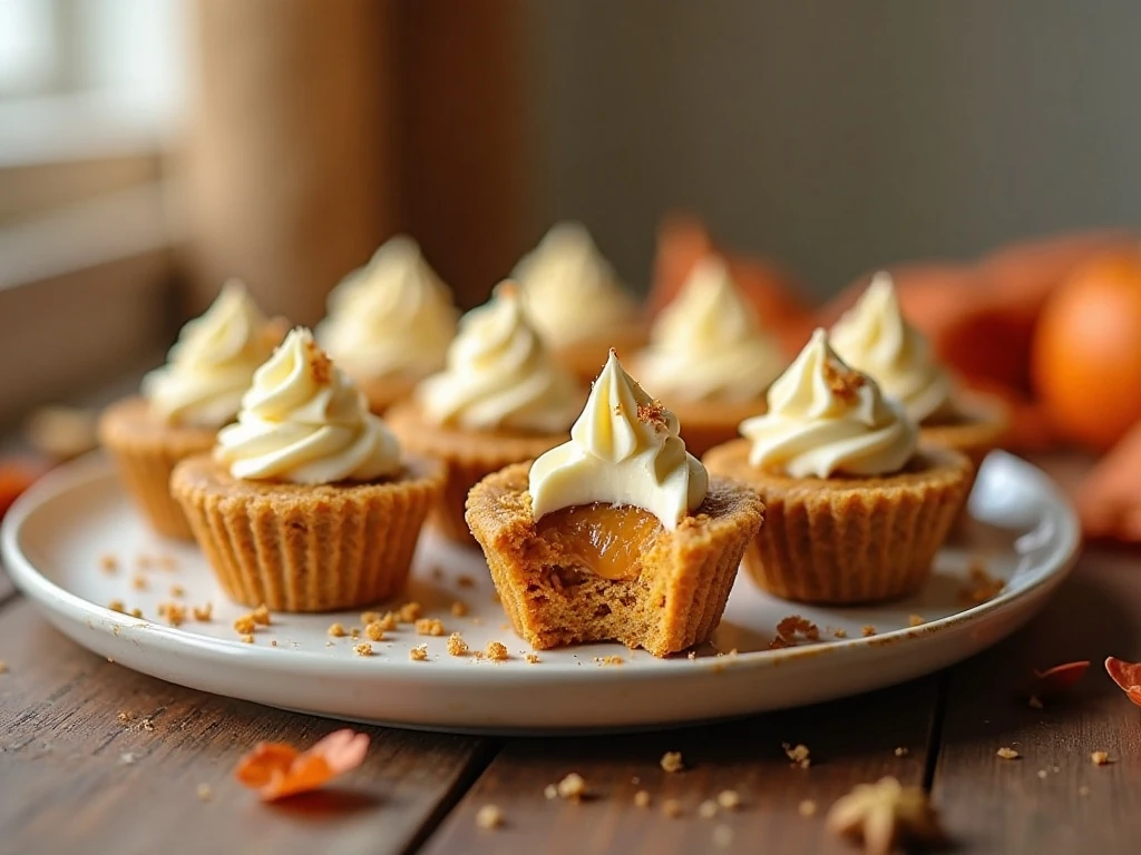 Platter of white chocolate pumpkin pie cups ready to serve
