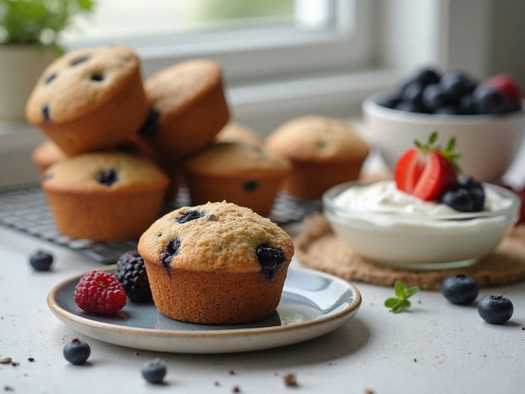 Whole wheat blueberry muffins ready for serving and storage