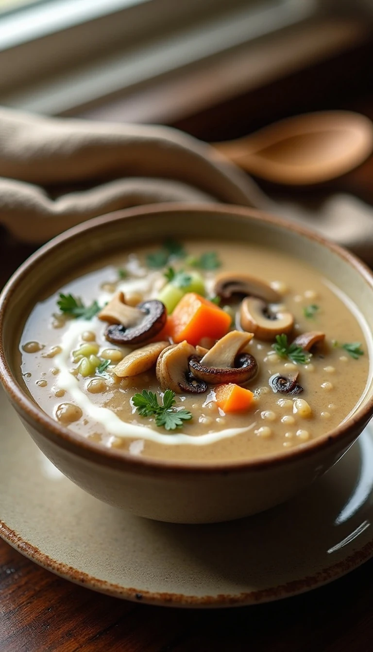 Creamy Wild Rice and Mushroom Soup Recipe
