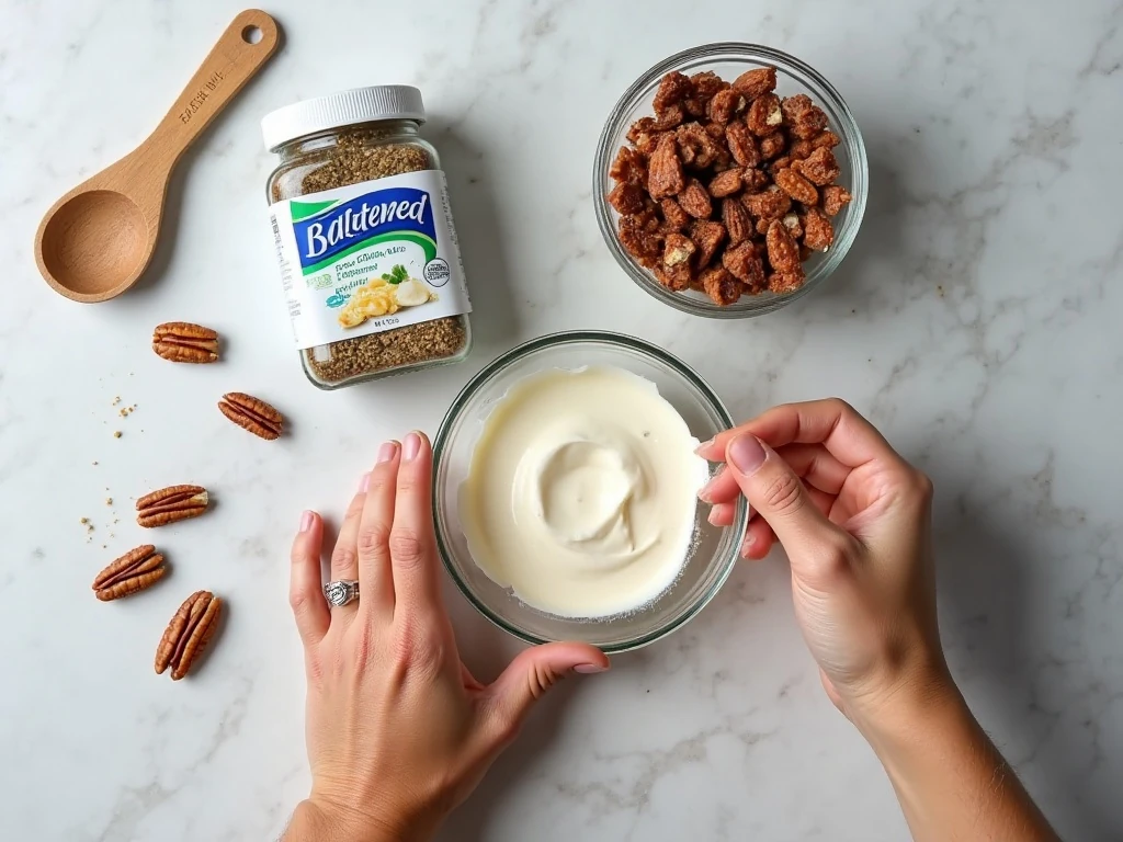 Ingredients for a five-minute cream cheese cheeseball