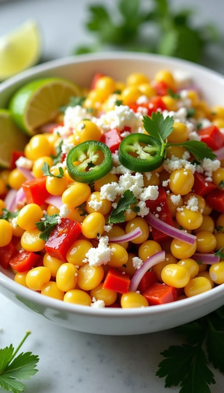 Zesty Corn Salad with Feta Recipe