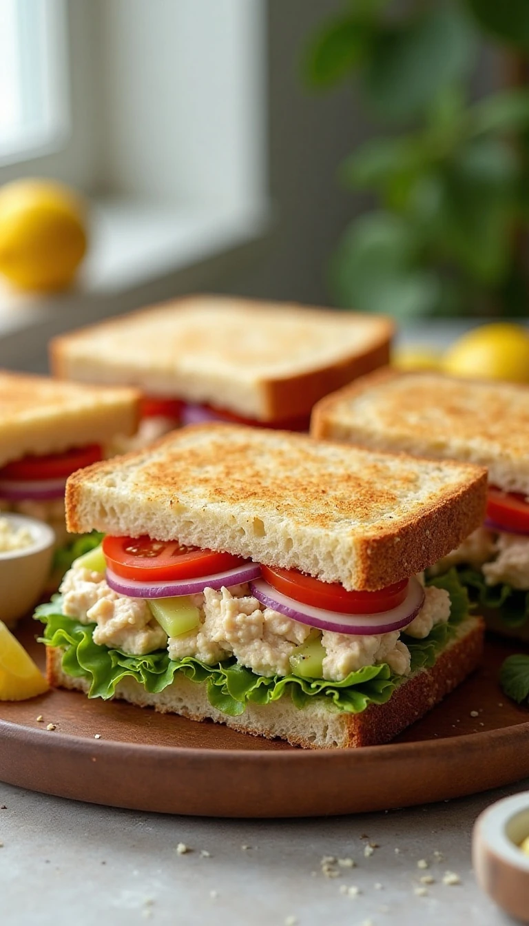 Zesty Parmesan Tuna Sandwiches Recipe: Easy Lemon-Dijon Tuna Salad