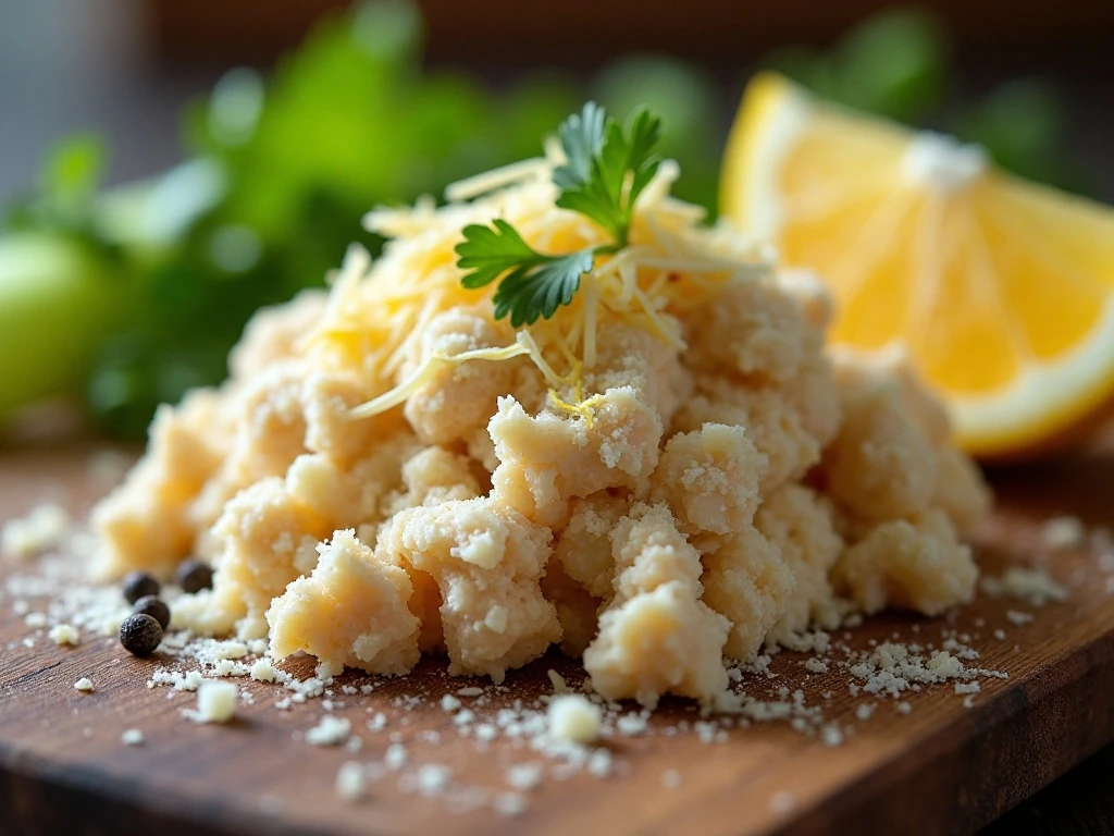 Fresh Parmesan, lemon, celery, and pepper used in tuna salad