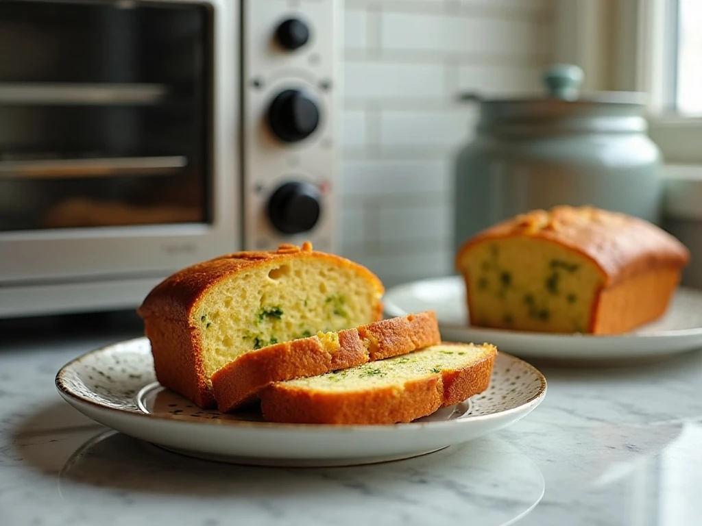 Sliced savory zucchini bread ready for storing or reheating