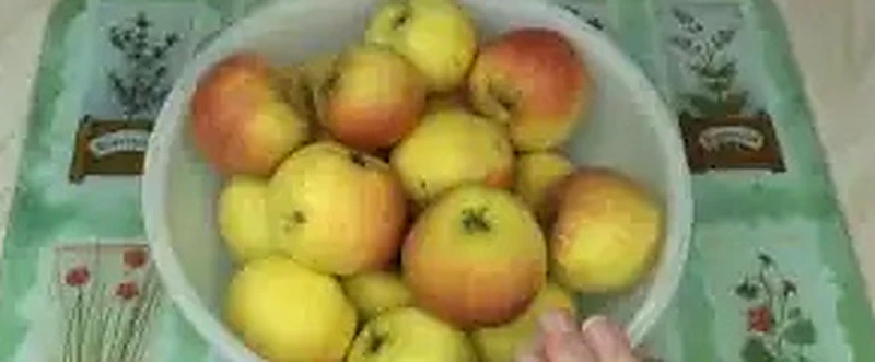 Step 1: Fresh tart green cooking apples in a bowl ready to be washed