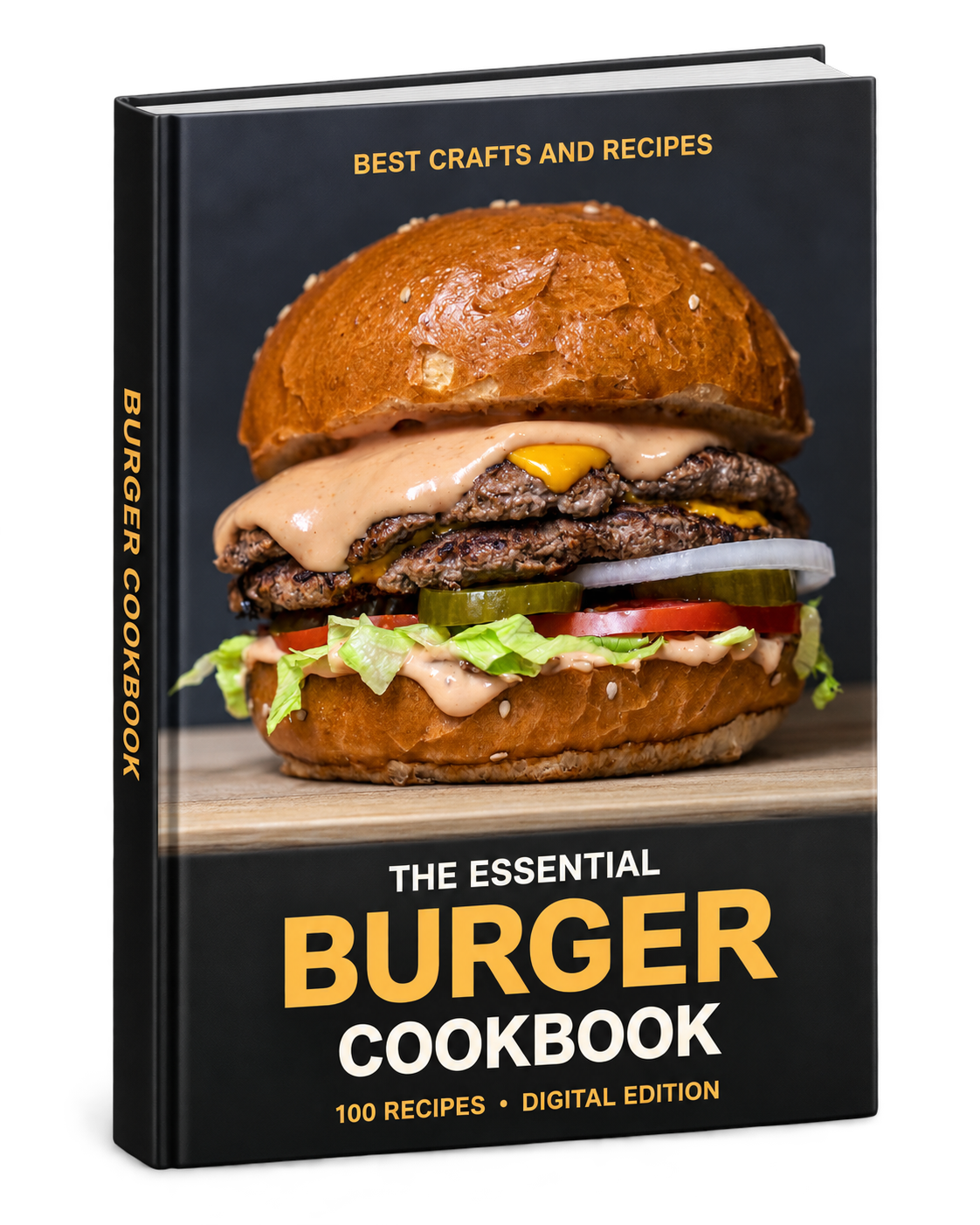 The Essential Burger Cookbook, digital ebook mockup