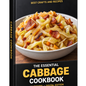 The Essential Cabbage Cookbook — 100 recipes, digital edition, shown as a 3D book mockup